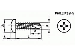 Šroub TEX phillips DIN 7504N 2,9x19 pozink