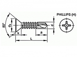 Šroub TEX zápustný phillips DIN 7504P 3,5x9,5 pozink