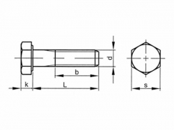 Šroub šestihranný částečný závit DIN 931 M14x100 nerez A2