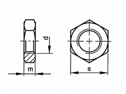 Matice nízká DIN 439B M16 nerez A2