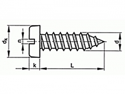 Šroub samořezný s drážkou DIN 7971C 2,9x6,5 pozink