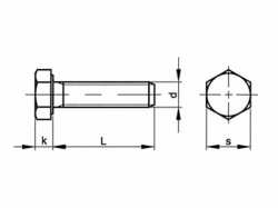 Šroub šestihranný celý závit DIN 961 M10x1,00x45-8.8