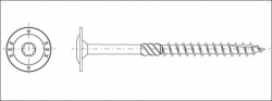 Vrut konstrukční talířová hlava TORX30 6,0x220 zinek žlutý