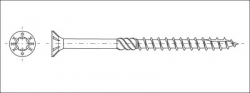 Vrut konstrukční zápustný TORX30 6,0x160 zinek žlutý