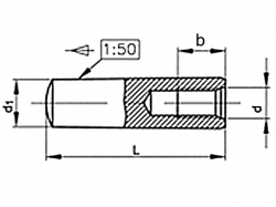 Kolík kuželový vnitřní závit DIN 7978 8x80