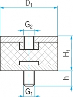 Silentblok typ 2 - 15x20 M4x8