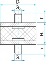 Silentblok typ 1 - 35x30 M10x28/M10x10