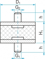 Silentblok typ 1 - 60x35 M10x25