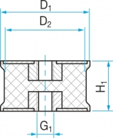 Silentblok SP3 - 40x35/28 M10/M10