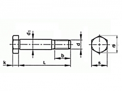 Šroub lícovaný dlouhý závit DIN 609 M24x110-8.8