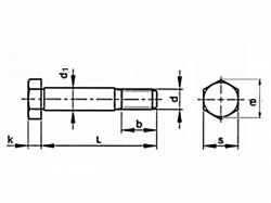 Šroub lícovaný dlouhý závit DIN 609 M24x150-8.8