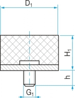 Silentblok typ 4 - 75x40 M12x27