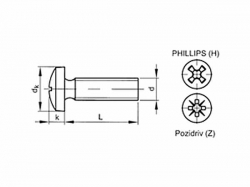 Šroub s drážkou Phillips DIN 7985 M5x60 pozink