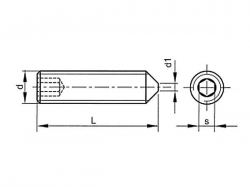 Šroub stavěcí s hrotem-inbus DIN 914 M12x45