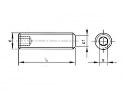 Šroub stavěcí plochý - inbus DIN 913 M14x1,50x16