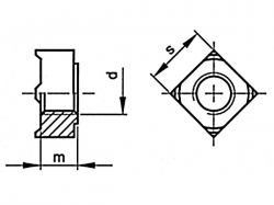 Matice pro přivaření čtyřhranná DIN 928 M10