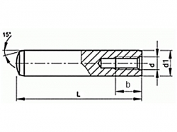 Kolík válcový vnitřní závit   DIN 7979D 4x12 m6