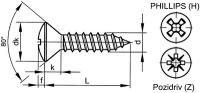 Šroub samořezný čoč.phillips DIN 7983C 4,8x9,5 pozink